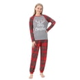 thumbnail image 3 of Matching Family Pajamas Sets Christmas PJ's Santa Elk Deer Print Top and Buffalo Plaid Pants Bottom 2Pcs Sleepwear, 3 of 11
