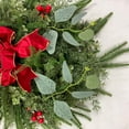 thumbnail image 6 of DAMAI Christmas Wreath for Front Door, Realistic Norfolk Pine Wreath with Velvet Bow Christmas Faux Wreaths with Red Berries for Front Door Mantel Window Wall Holiday Winter Home Decoration, 6 of 9