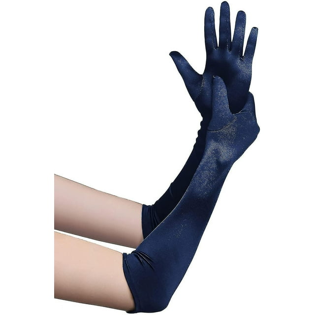 Long Opera Party 20s Satin Gloves Stretchy Adult Size Elbow Length