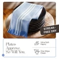 thumbnail image 7 of HEIRLOOM COMFORT 3 Pack Monochrome Stripe Dish Towels with Fringes, 16"x26", 100% Cotton, Absorbent & Durable, Quick Drying Kitchen Towels for Daily Cleaning, Cooking & Baking, Easy Care, Sky Blue, 7 of 7