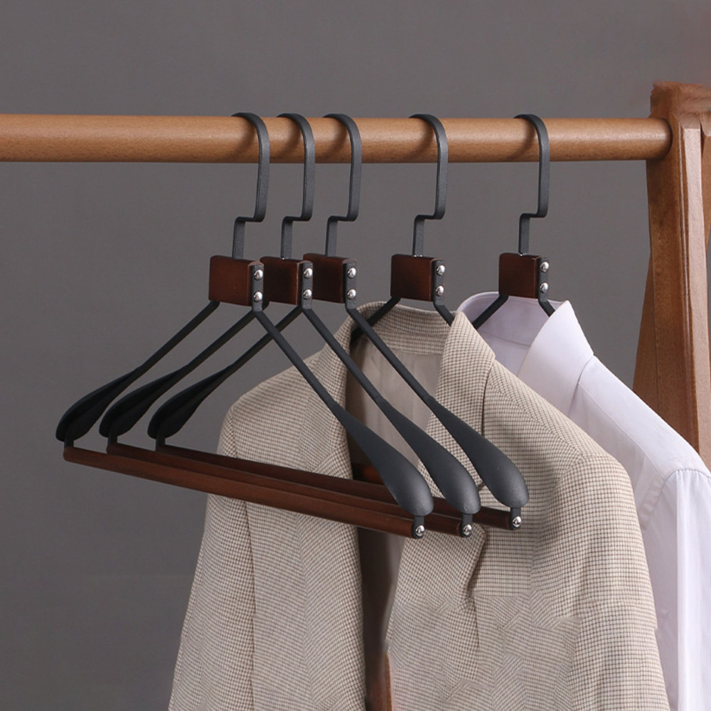 Matt Black Wooden Hangers 4pk, Hangers, Rails & Racks