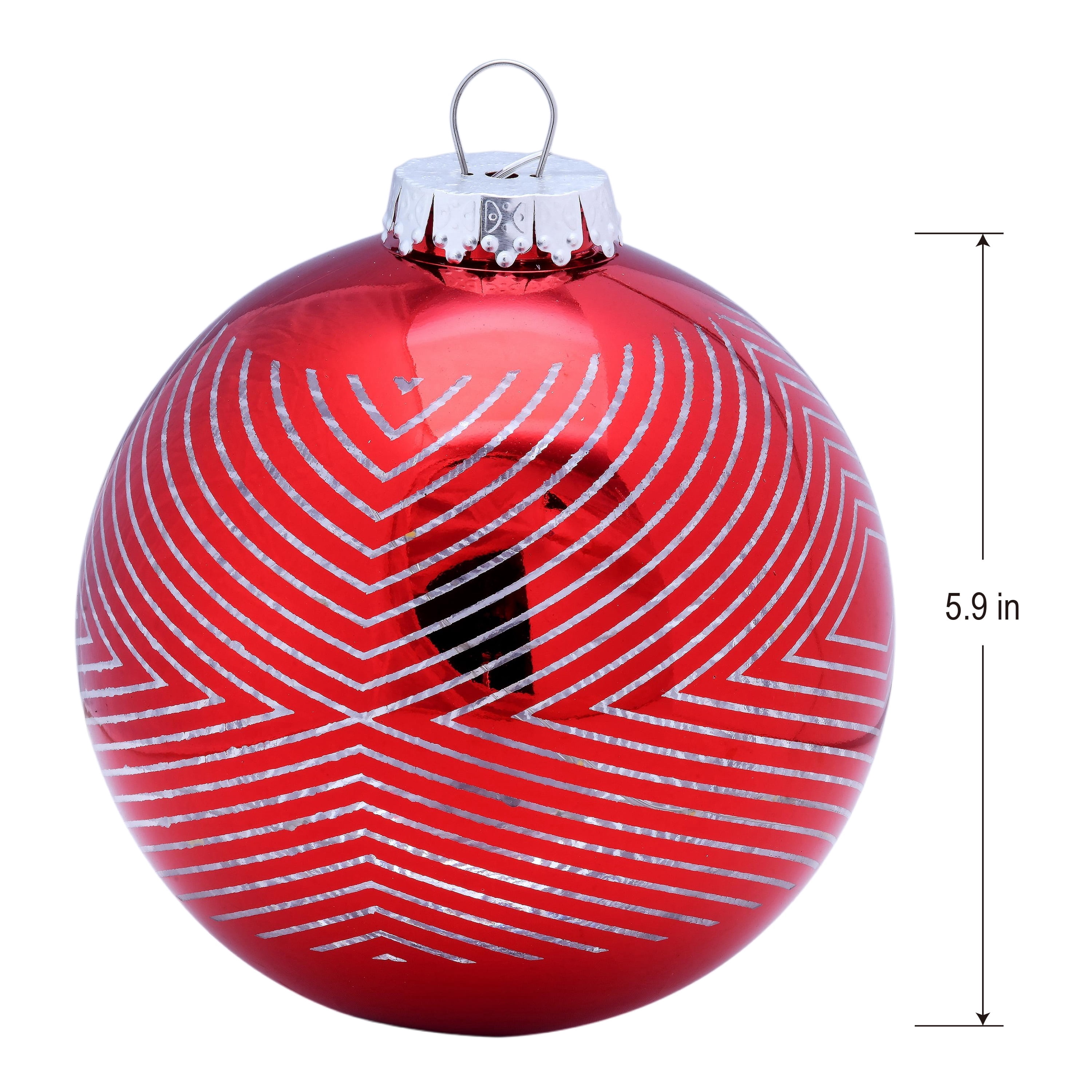 Indoor/Outdoor Battery-Operated LED Shatterproof Ball Christmas Ornaments, Metallic Red, 4 Count, by Holiday Time