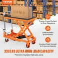 thumbnail image 2 of VEVOR Hydraulic Lift Table Cart, 330lbs Capacity 28.5" Lifting Height, Manual Single Scissor Lift Table with 4 Wheels and Non-slip Pad, Hydraulic Scissor Cart for Material Handling and Transportation, 2 of 9