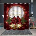 thumbnail image 2 of 4 Pcs Christmas Shower Curtains Set with Non-Slip Rugs Toilet Lid Cover Bath Mat, Christmas Gifts Bathroom Sets with 12 Hooks, 2 of 8