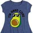 thumbnail image 3 of Instant Message - I'm Hard Core - Avacado Pit Cool - Toddler & Youth Girls Fit & Flare Dress, 3 of 5
