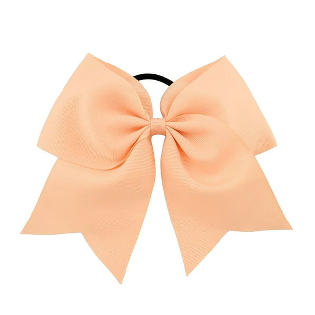 VONKY Large Hair Band Bow Knot Stretchy Rubber Decorative Snag Free Ponytail Holder Hairs Rope Elastics Bobbles Seamless Scrunchies Light Pink