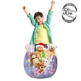 thumbnail image 3 of Butterfly Storage Toy Bag Chair, Springtime Theme Lively Colored Ornate in Squares with Leaves, Stuffed Animal Organizer Washable Bag, Small Size, Multicolor, by Ambesonne, 3 of 3