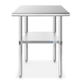 thumbnail image 2 of GRIDMANN 30 x 24 Inch Stainless Steel Table w/ Undershelf, NSF Commercial Kitchen Work & Prep Table, 2 of 7