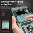 thumbnail image 5 of KOMI for Pixel 8 Pro Case, Google 8 Pro Case with Tempered Glass Screen Protector and Slide Camera Cover, Magnetic Ring Car Mount Holder Kickstand Protective Cases Cover for Google Pixel 8 Pro Green, 5 of 5