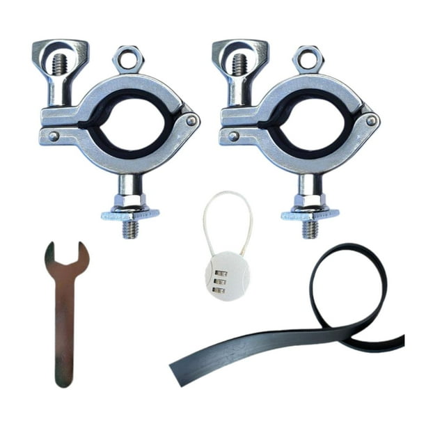 Soporte antirrobo para palas para portaequipajes - Incluye candado y herramienta - Imprescindible para acampar Plata