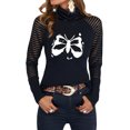 thumbnail image 3 of Blusa de manga larga con cuello alto y estampado de moda informal para mujer Fridja FKASFK4699, 3 of 7