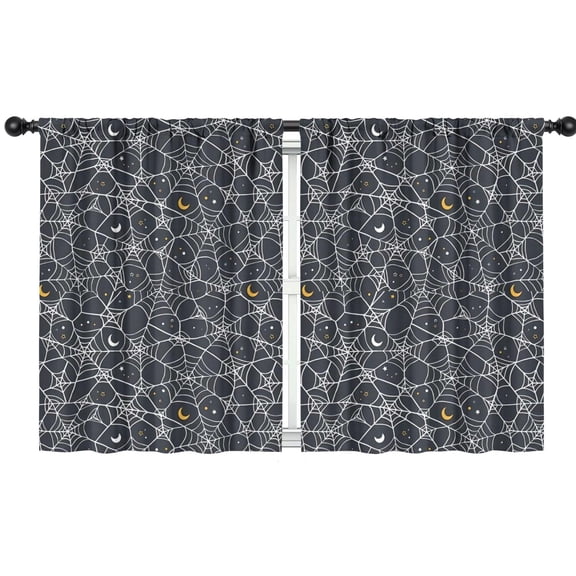 Blackout Kids Curtains,Spider Web Halloween Pattern Childrens Insulated Curtains Set Of 2,Bedroom Essentials,Toddler Room Decor 42"x54"