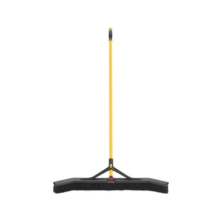 Maximizer Push-to-Center Broom 36", Polypropylene Bristles, Yellow/Black