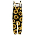 thumbnail image 5 of Odeerbi 1-6 Years Kids Girls Summer Jumpsuit Sunflower Camisole Romper Casual Breathable Comfortable Overalls Strap Bib Overall Pants Playsuit, 5 of 5