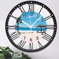 thumbnail image 2 of Wrought Iron Summer Beach Wall Clock 10 Inch Silent Non-Ticking Battery Operated  Iron Clocks Tropical Hawaii Coastal Wall Clock for Living Room Bedroom Home Office Decor Style 10×10inch, 2 of 8