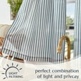 thumbnail image 4 of Curtainking Striped Kitchen Curtain Linen Cafe Curtains Semi-Sheer Rustic Farmhouse Tier Curtains 26x36 inch Rod Pocket 2 Panels Blue on Beige, 4 of 11