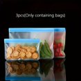 thumbnail image 2 of Estbridge 3pcs Reusable Storage Bags  Leak-Proof and Reusable Freezer Bags  Reusable Gallon Bags for Travel/Home Storage  Reusable Sandwich Bags  And Reusable Snack Bags., 2 of 6