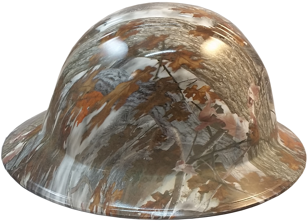 Winter Camo Hydro Dipped Hard Hats Full Brim Style Design