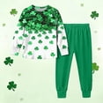 thumbnail image 5 of St. Patrick's Day Outfits for Boys Girls 2 Piece Joggers Set Printed Long Sleeve T Shirt And Pants Sweatsuits (11 Years, Green A), 5 of 8