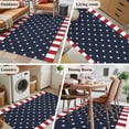 thumbnail image 5 of Rectangle Rug 4x6Ft, Independence Day Patriotic Stars on Blue Soft Non-Slip Washable Felt Carpet Pad, Red White Stripes Border Area Rugs for Living Room Bedroom Kids Room, 5 of 9