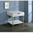 thumbnail image 7 of Whitman White Wood and Brass Square End Table, 7 of 7
