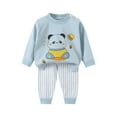 thumbnail image 2 of Tdoqot Toddler Boys Outfits Set- Cotton Casual Cute Long Sleeve Shirts and Pants Kids Fall Clothes Light Blue Size 4 T, 2 of 5