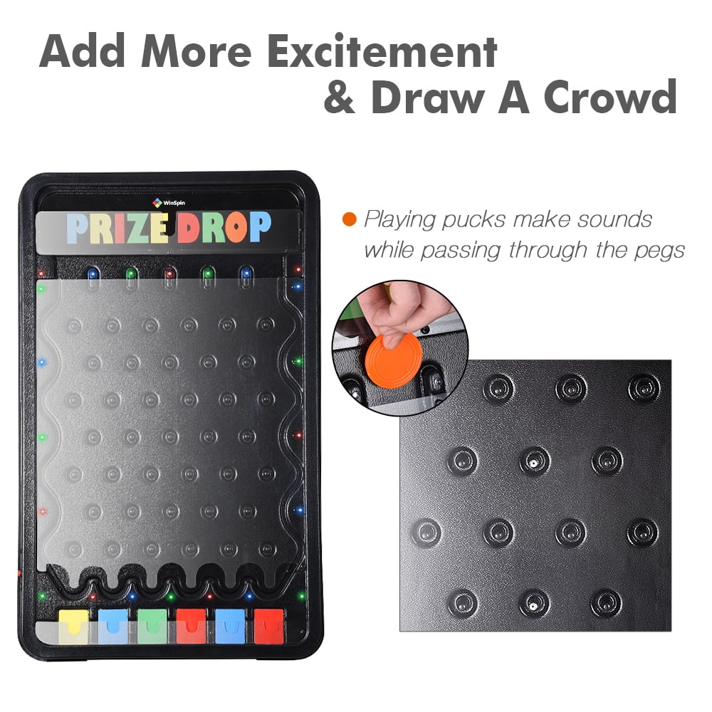 WinSpin 30x19" Medium Prize Drop w/ LED Light 10 Pucks Board Game Carnival Party