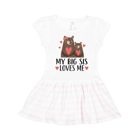 

Inktastic Little Sister My Big Sis Loves Me Gift Toddler Girl Dress