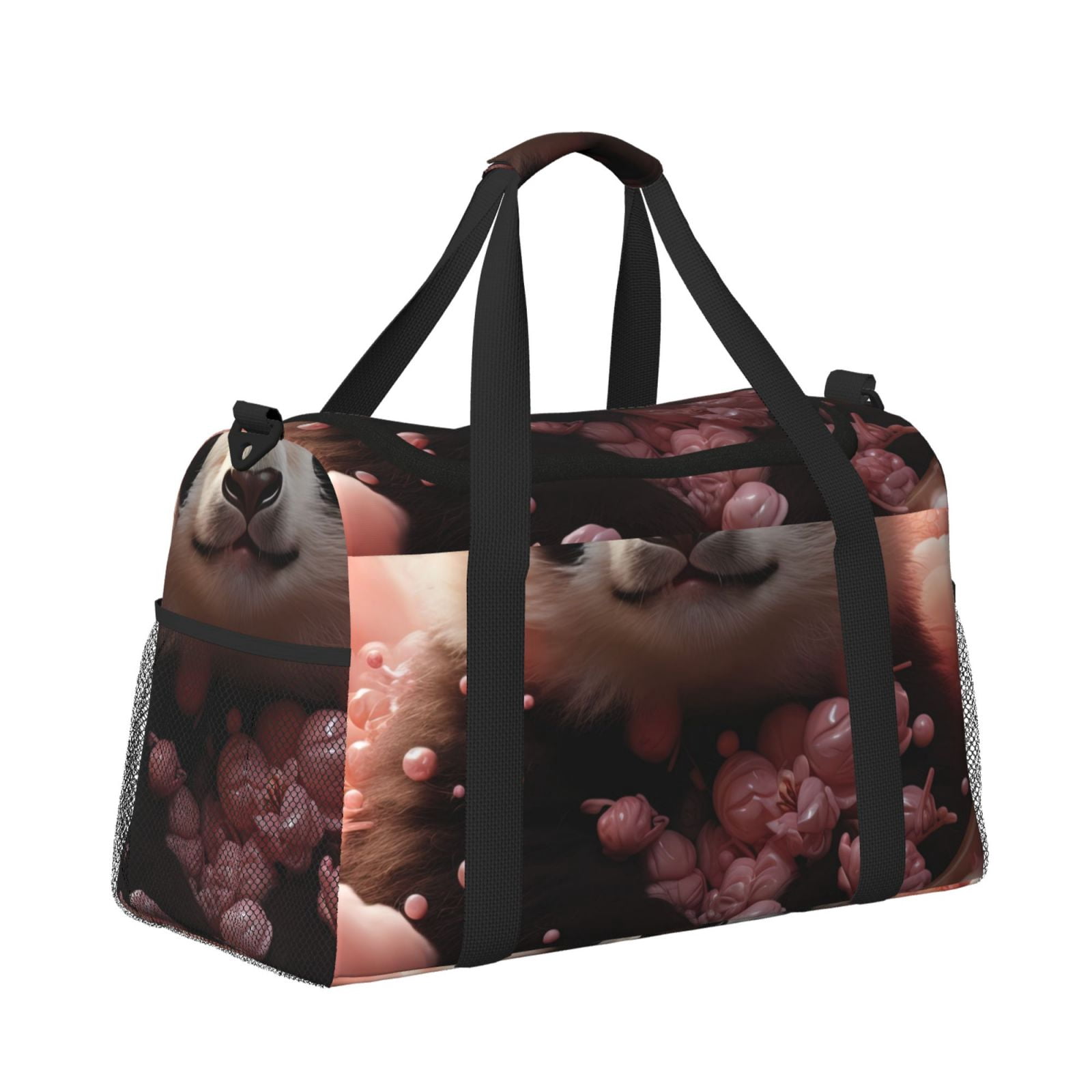 Fuzoiu Cute Cloud Panda Print Travel Duffle Bag,Carry On Tote Bags,Duffel Bag,Sport Gym Bag, Hospital Bag for Labor and Delivery, Overnight Bag,Luggage Bag