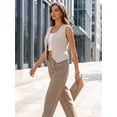 thumbnail image 5 of INSPIRE CHIC Women's Vest Sleeveless Button Down V Neck Crop Waistcoat Khaki XS, 5 of 7