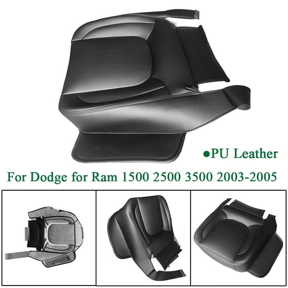 ALLTIMES Driver Bottom Seat Cover for Dodge for Ram 1500 2500 3500 2003-2005, Black PU Leather