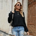 thumbnail image 3 of Herrnalise Women's Knitted Crop Tops Short Long Sleeve Wide Sleeve Fashionable Knit Sweater Pullover Jumper Sweaters, 3 of 7