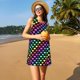 thumbnail image 3 of Balery Rainbow Hearts Vestidos de verano para mujer con estampado: vestido holgado sin mangas, vestido playero informal y cómodo para días calurosos., 3 of 7