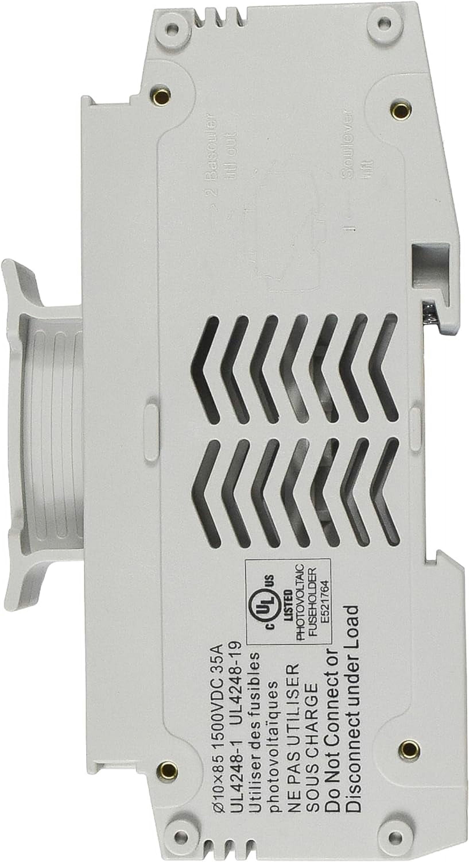 HQRP 2-Pack ATPV-63LD 1500VDC 35A 10x85mm Solar PV DIN Rail Fuse Holder with 10x85m 20A Fuse, UL Listed
