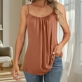 thumbnail image 2 of Tnhcen Trendy Solid Satin Camisole Top Women's Ruffled Sleeveless Blouse (M-2XL) Elegant Flowy Casual Wear, 2 of 9
