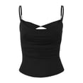 thumbnail image 4 of FUYUDY Women'S Tank Top Summer Sexy Slim Fit V Neck Beaded Sleeveless Solid Color Cropped Vest Casual Stretchy Fitted Stylish Versatile Female Camisole For Daily Wear Outing,Black,L, 4 of 4
