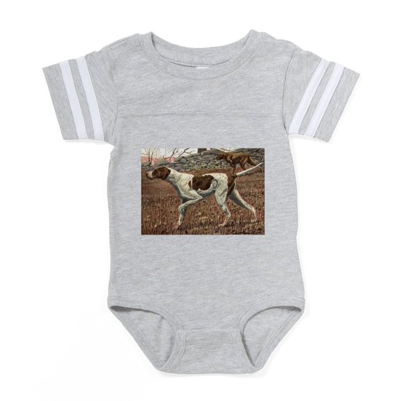CafePress - FIN German Shorthaired Pointer Baby Football Bodys - Cute Infant Baby Football Bodysuit