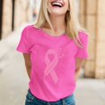 thumbnail image 2 of Cancer Shirts for Women Pink Ribbon Print Short Sleeve Tees Summer Casual Fight Cancer Crew Neck Tops, 2 of 4