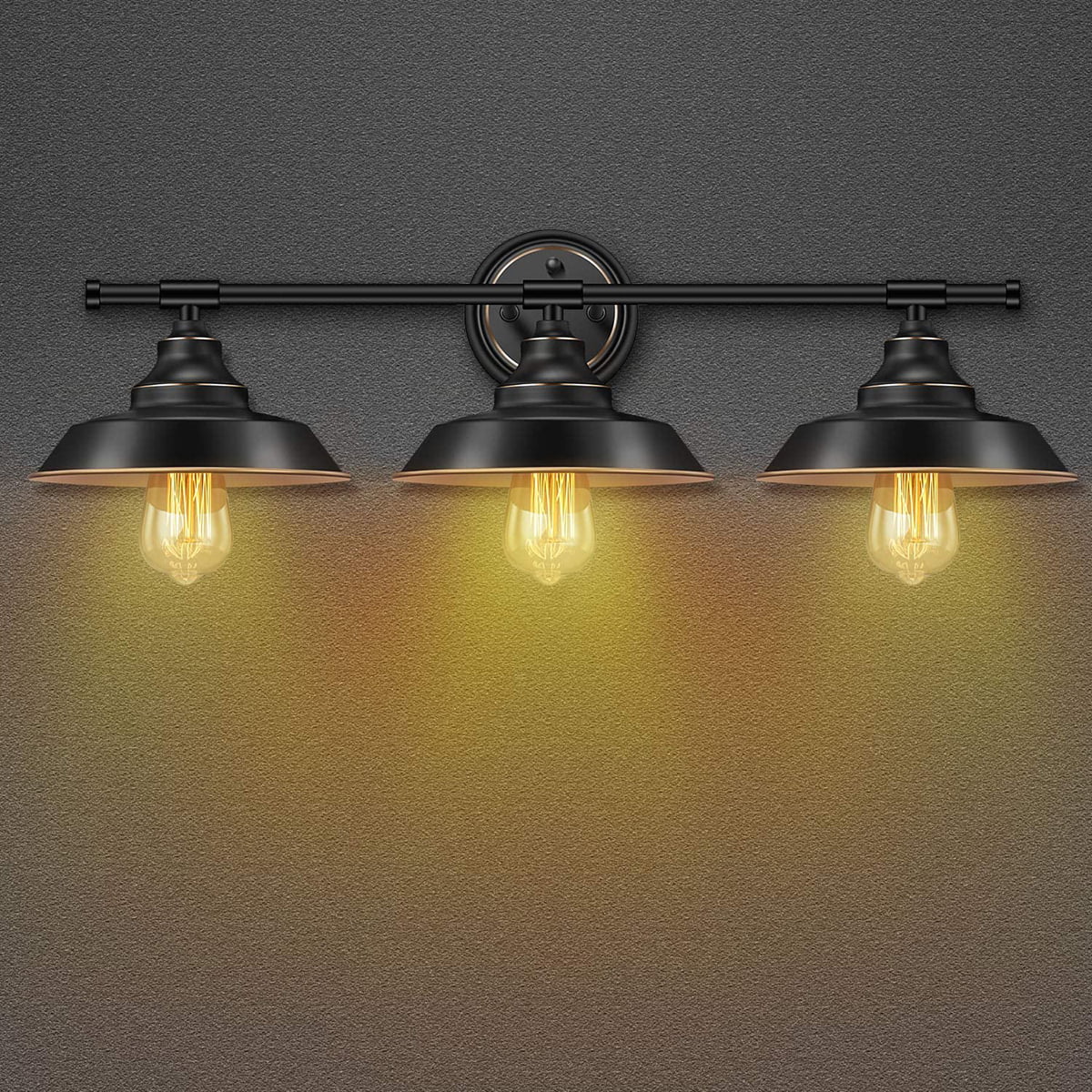 Vanity Light Fixtures Industrial Wall Mount Light Sconces Black with Highlight 