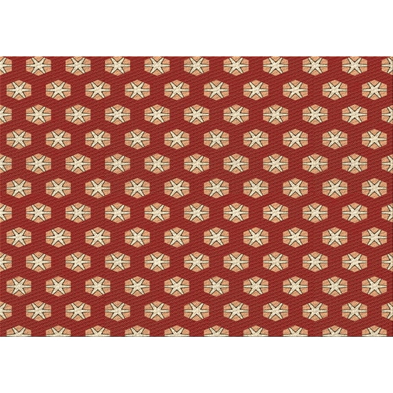 Ahgly Company Machine Washable Indoor Rectangle Transitional Sunrise Orange Area Rugs, 8' x 12'