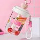thumbnail image 4 of Summers Water Bottle With Straw Mixer Large Capacity Travel Friendly Handle Portable Plastic Cup For Hiking Sports White pink, 4 of 4