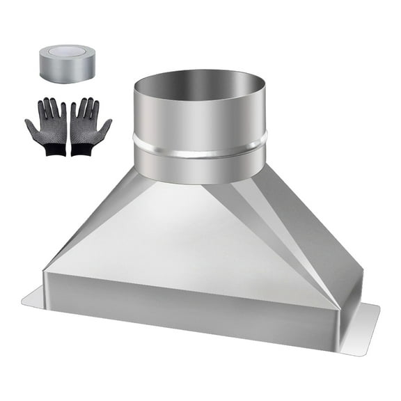 4inch Steel Microwave Vent Set Transition Adapters Leakproof Designs Device for 3.25x10 Duct to Round Exhaust System