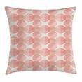 thumbnail image 1 of Abstract Throw Pillow Cushion Cover, Overlapped Circles Pattern with Dashed Lines Digital Image Print, Decorative Square Accent Pillow Case, 24 X 24 Inches, Pale Sepia Coral and White, by Ambesonne, 1 of 2