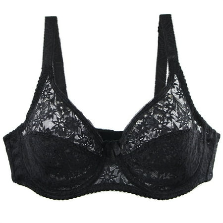 DondPO Bras for Women Plus Size Bras Bralette Crop Top Underwear Strapless Lace Lingerie Wireless Bra Seamless Bras Black 95D Clearance