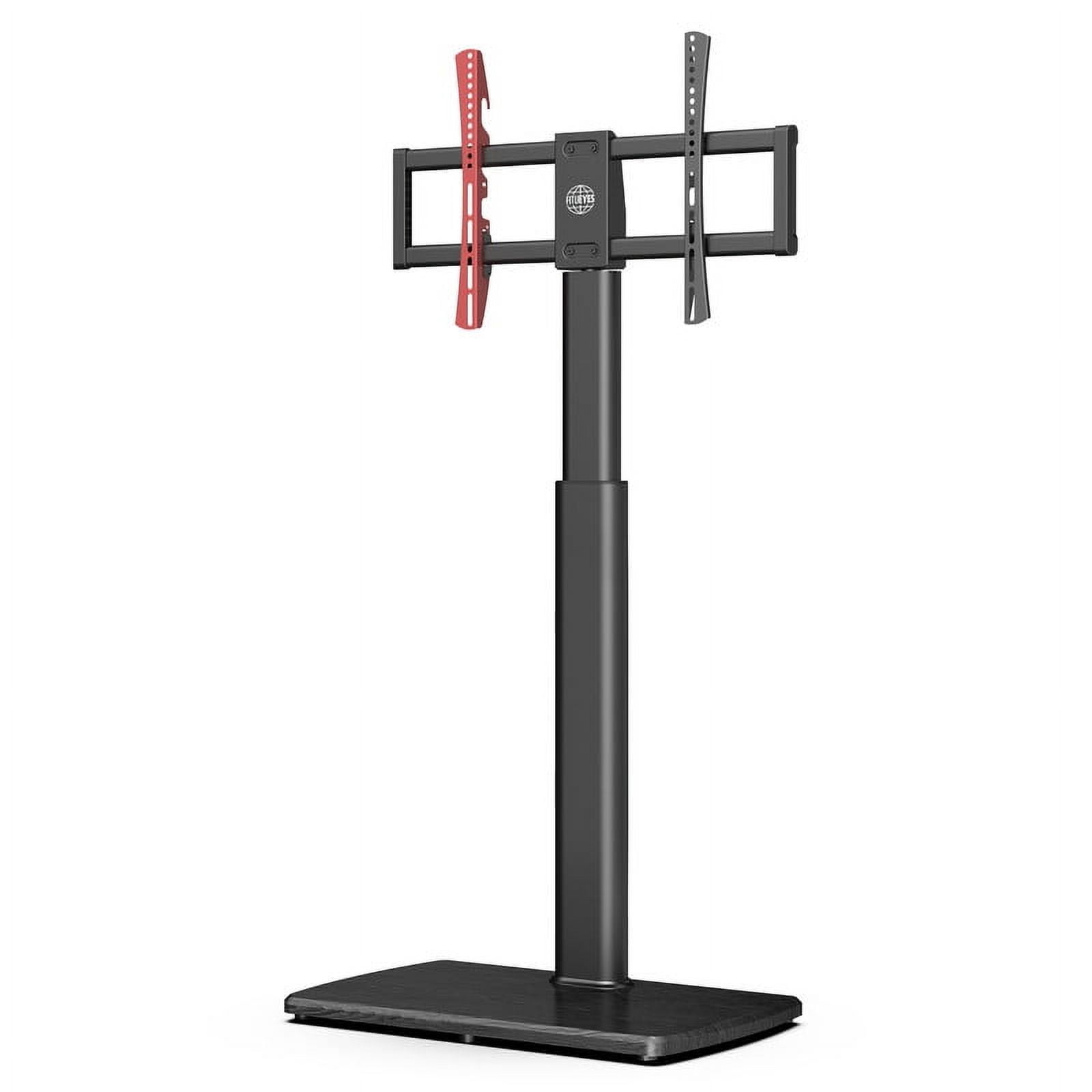 FITUEYES Floor TV Stand for 32-70 Inch Flat or Curved TVs up to 88 lbs, Height Adjustable, Swivel TV Mount Stand with Sturdy Wood Base, Black