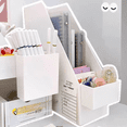 thumbnail image 2 of Estante Vertical para libros de escritorio de 2 capas, carpeta de archivos para estudiantes de estilo japonés, organizador para dormitorio, caja de almacenamiento, soporte para libros de plástico bla, 2 of 5