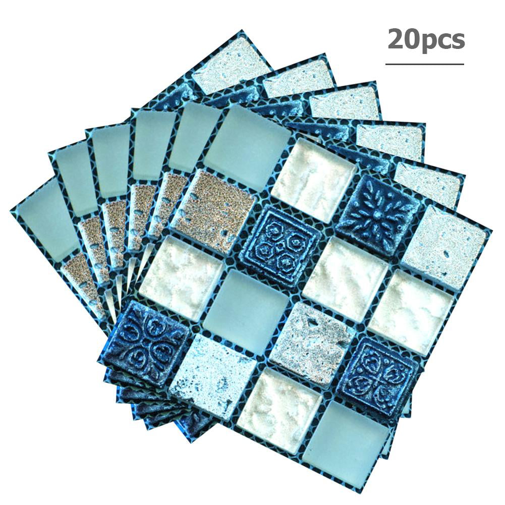 20pcs/set 3D DIY Waterproof Self Adhesive Wall Stickers Mosaic ​Tile Room Decal