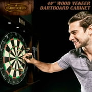 Bristle Dartboard Cabinet Set, LED Lights, Official Size Dart Board, by Barrington Billiards