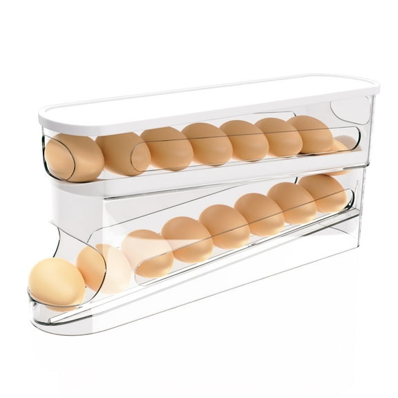 Refrigerator Egg Trays Auto Rolling Fridge Egg Organizer, Space Saving Eggs Dispenser for Refrigerator Storager, Home Egg Holder