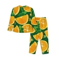 thumbnail image 2 of Bingfone Womens Pajama Sets Orange Print,Long Sleeve Loungewear Pajamas Set-Large, 2 of 9